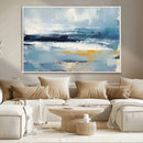Abstract Ocean Canvas Wall Art - Coastal Blue and Gold