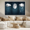 3 Piece Indigo Cloud Wall Art, Thunderstorm Moon Cloud by MyGreatCanvas | Canvas Wall Art Prints | Photo Prints & Wall Decor