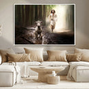 Jesus Canvas Wall Art - Jesus Running After Lost Lamb, by MyGreatCanvas | Canvas Wall Art Prints | Photo Prints & Wall Decor