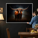 Abstract Texas Longhorn Wall Art Print | 3-Panel Large Texas