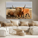 Highland Cow Canvas Wall Art Animal Print for Farm House