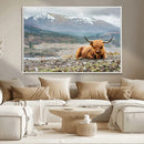 Highland Cow Horn Farm Wall Art Canvas Print