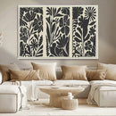 Modern Botanical Wall Art - Floral Black and White Canvas