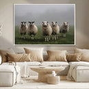 Flock of Sheep in a Mystical Fog – Pastoral Wall Art Canvas by MyGreatCanvas | Canvas Wall Art Prints | Photo Prints & Wall Decor
