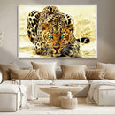 Blue-Eyed Leopard Canvas Wall Art - Framed Animal Print