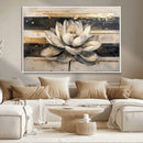 Abstract Lotus Flower Wall Art Canvas Print, Meditation Yoga