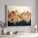 Rustic Wood Mountain Wall Art Print | Triptych Giclee Print