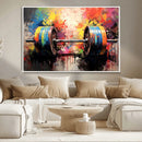 Weightlifting Barbell Art Triptych, Bold Abstract Fitness