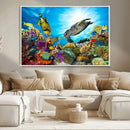 Colorful Coral Reef and Sea Life Turtle Canvas Print, by MyGreatCanvas | Canvas Wall Art Prints | Photo Prints & Wall Decor