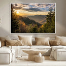 Sunrise Over the Smoky Mountains Canvas Wall Art –