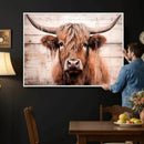 Vintage Scottish Highland Cow Cattle Art Print Farmhouse