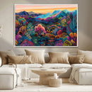 Colorful Abstract Landscape Wall Art Print Canvas - Vibrant