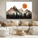Modern Abstract Mountain Canvas Wall Art Print, Abstract