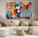 Pop Art Monopoly Man Canvas Wall Art Print - Bold and