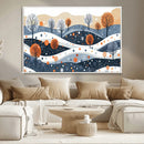 Abstract Winter Landscape Canvas Wall Art Print -  Large