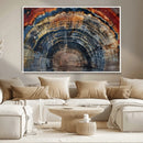 Abstract Tree Ring Wall Art, Colorful Framed Tree Ring Wall