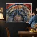 Abstract Tree Ring Wall Art Canvas Print – Colorful Framed