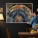 Framed Tree Ring Wall Art - Abstract Colorful Tree Ring Wall