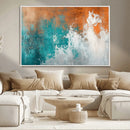 Vintage Abstract Print - Bold Teal and Orange Canvas Wall by MyGreatCanvas | Canvas Wall Art Prints | Photo Prints & Wall Decor