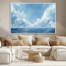 Abstract Ocean Print Artwork- Serene Blue Ocean Canvas Wall