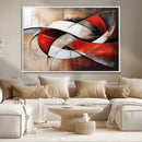 Abstract Wall Art - Modern Red and White Canvas Wall Art