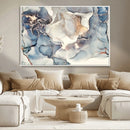 Abstract Blue and Gold Canvas Wall Art - Fluid Modern Ink
