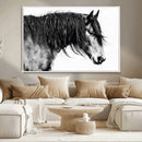 Black Horse Wall Art Canvas Print – Elegant Farmhouse Decor