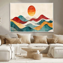 Southwest Mountain Wall Art Canvas Print – Boho Triptych