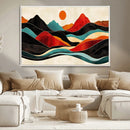 Western Wall Decor - Large Triptych Mountain Canvas - Boho