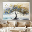 Golden and Silver Tree Wall Art – Framed Elegant Leaves by MyGreatCanvas | Canvas Wall Art Prints | Photo Prints & Wall Decor