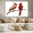 Cardinal Canvas Wall Art - Male and Female Cardinal Print -