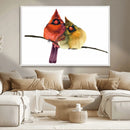 Cardinal Bird Canvas Wall Art - Male and Female Cardinal