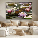 Lotus Flower Wall Art Canvas Print, Water Lily Large Wall