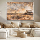 Rustic Farmhouse Wall Art Canvas Print | Barn and Field
