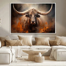 Highland Bull Canvas Abstract Canvas Wall Art Print –