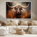 Highland Bull Canvas Abstract Canvas Wall Art Print –