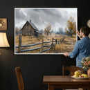 Rustic Autumn Farmhouse Wall Art Canvas Print – Serene