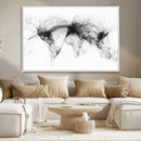 Flight Routes Air Traffic Map Canvas Wall Art - Framed -