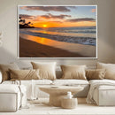 Sunset Wall Art Print - Stunning Beach Sunset Canvas Artwork