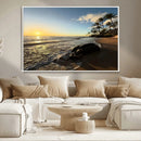 Tropical Beach Wall Art - Stunning Ocean Sunset Canvas Print