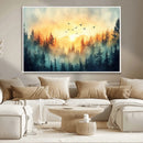 Abstract Forest Wall Art Print- Serene Nature Canvas Print
