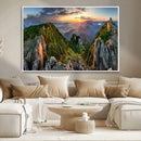 Mountain Sunset Panoramic Wall Art Canvas Print – Framed