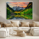Maroon Bells Lake Wall Art Canvas Print – Framed Majestic