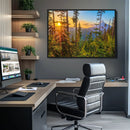 Forest Sunset Wall Art Canvas Print – Green Pines Sunset