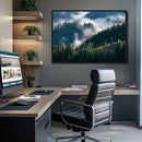 Misty Forest Wall Art Canvas Print – Pine Hills Foggy