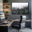 Misty Forest Wall Art Canvas Print – Foggy Pines Pine Valley
