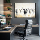 Texas Longhorn Wall Art Canvas Print – Rustic Western Bull