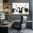 Texas Longhorn Wall Art Canvas Print – Majestic Horned Bull