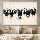 Texas Longhorn Wall Art – Framed Black White Cattle Canvas by MyGreatCanvas | Canvas Wall Art Prints | Photo Prints & Wall Decor