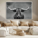 Texas Longhorn Wall Art Canvas Print – Framed Western Bull